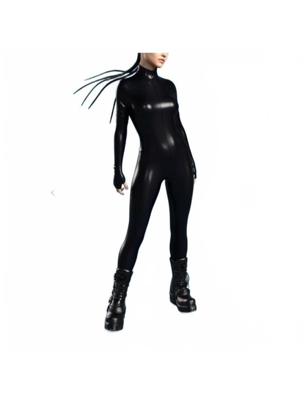 Black Full Body Candy Catz Catsuit with Long Sleeves and High Neck